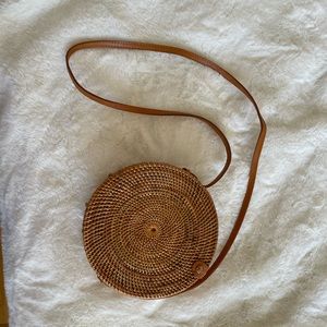Woven basket purse